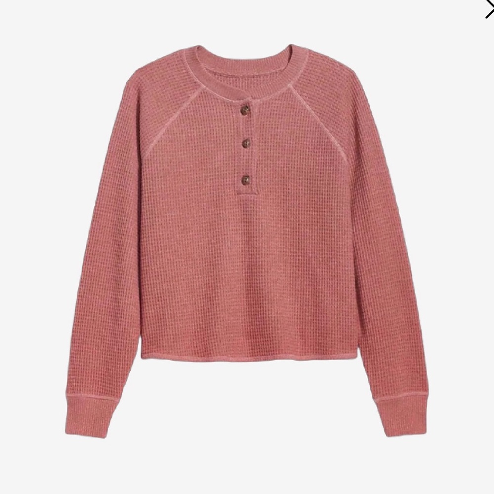 Women's Pink Waffle Knit Top